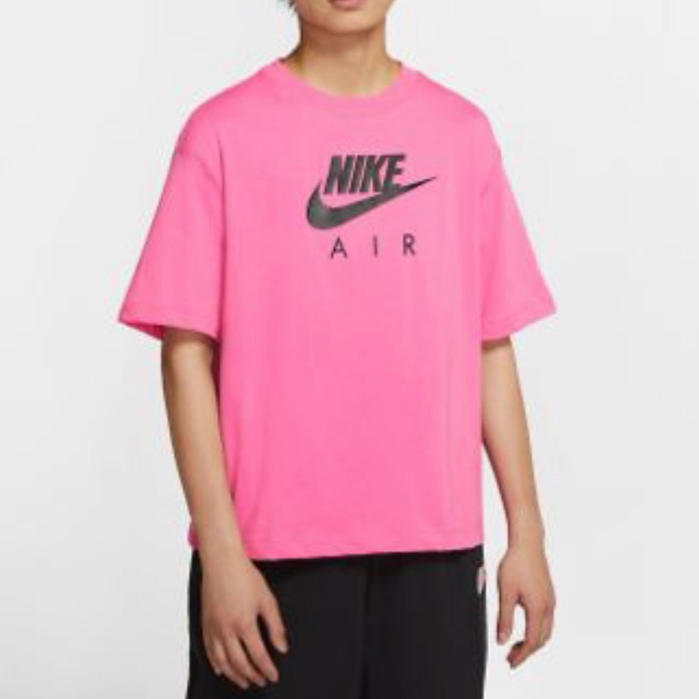 Nike Air Bright Pink Tee with Black Logo